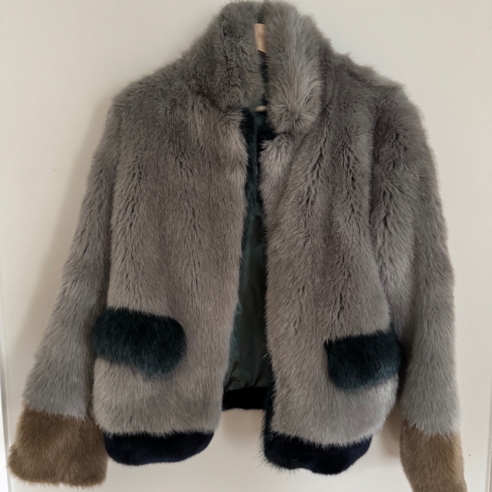 Anthropologie Molliolli Eco Faux Fur Jacket Size Small